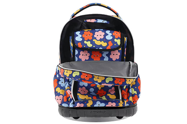 J World Lollipop Kids Rolling Backpack With Lunch Bag (16 Inch) RBS-16LSP, Baby Cloud