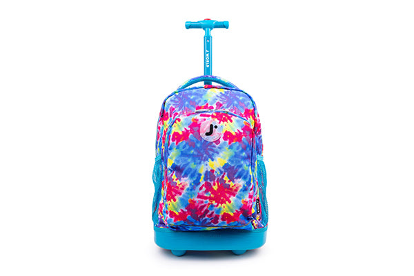 J World Sunny Rolling Backpack (17 Inch) RBS-17, Tie Dye