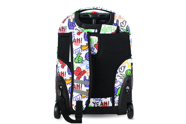 J World Kids Sunrise Rolling Backpack (18 Inch) RBS-18, Street Art