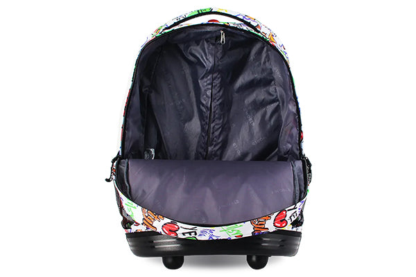 J World Kids Sunrise Rolling Backpack (18 Inch) RBS-18, Street Art
