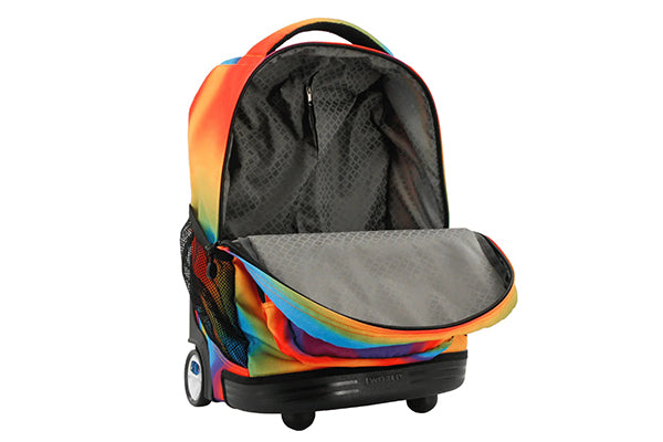 J World Kids Sunrise Rolling Backpack (18 Inch) RBS-18, Heat