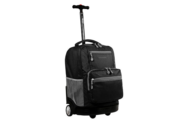 J World Sunlight Rolling Backpack (18 Inch) RBS-18S, Black Grey