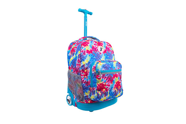 J World Kids Sunrise Rolling Backpack (18 Inch) RBS-18, Tie Dye