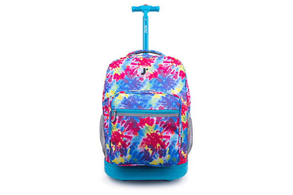 J World Kids Sunrise Rolling Backpack (18 Inch) RBS-18, Tie Dye