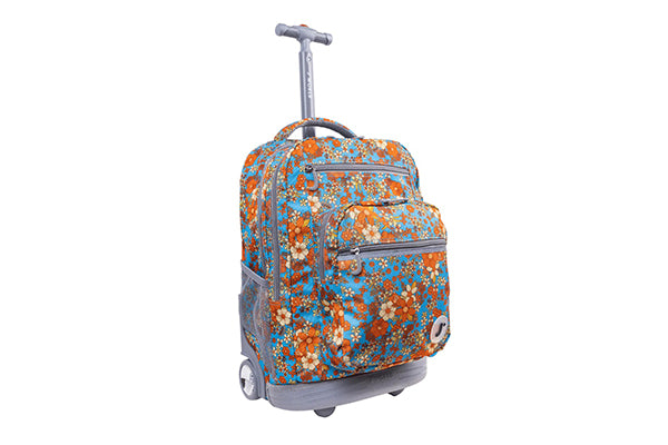 J World Sundance Laptop Rolling Backpack (19.5 Inch) RBS-19, Retro Bloom