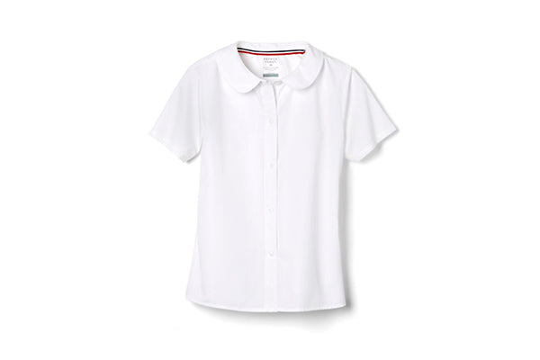 French Toast Girls Short Sleeve Peter Pan Collar Blouse, White