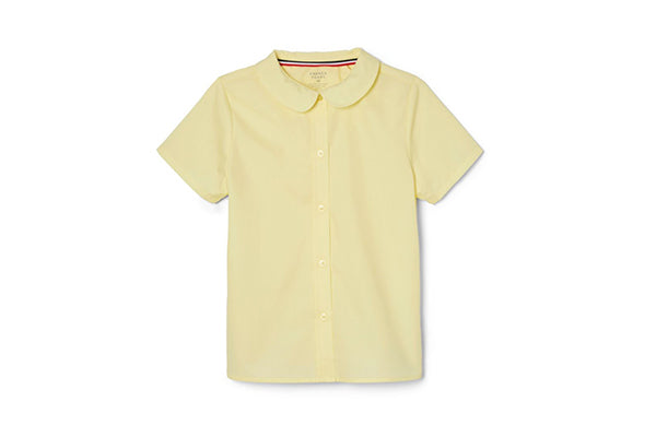 French Toast Girls Short Sleeve Peter Pan Collar Blouse, Yellow