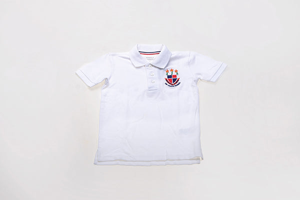 French Toast Cradle School Uniform Polo Shirt, White