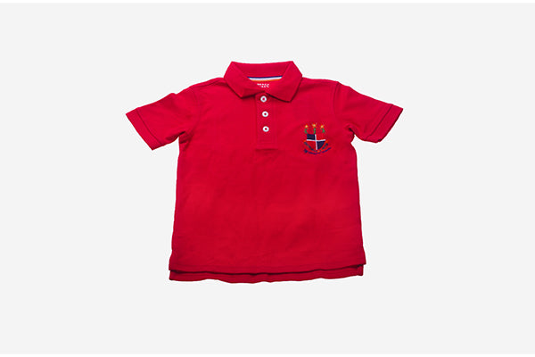 French Toast Cradle School Uniform Polo Shirt, Red