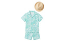 Caribbean Joe Daddy & Me Teal/White Infant Boys Short Set