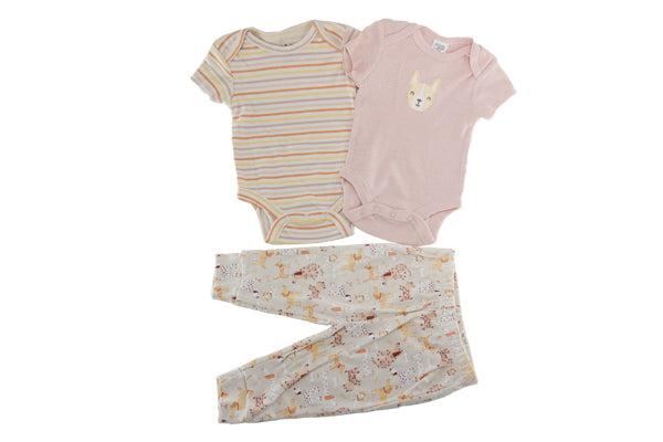 Chick Pea Baby Girl 3-Piece Bodysuits & Pant Set