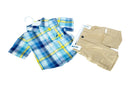 Nautica Baby Boys Short Sleeve Plaid Shirt & Combat Shorts, 2 Piece Set