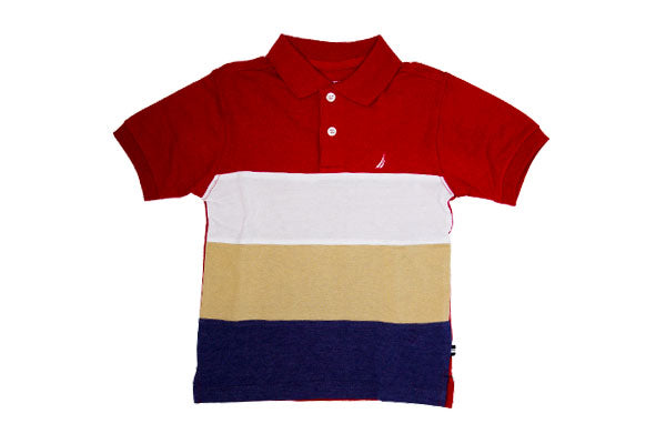 Nautica Kids Boys Colour Blocked Polo Shirt