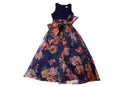 Rare Editions Girls Floral Print Maxi Dress Navy