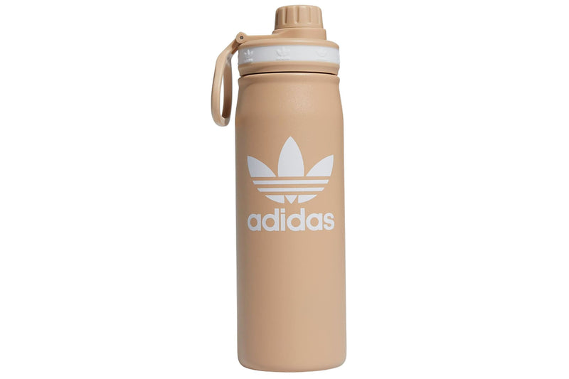 Adidas Originals Stainless Steel Metal Water Bottle, Magic Beige/White - 20oz