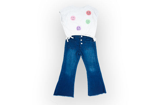 Jessica Simpson Girls' Pants Set - Shirt and Flare Denim Jeans