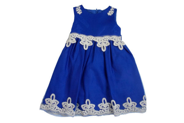 Pink Butterfly Royal Blue Girls Dress