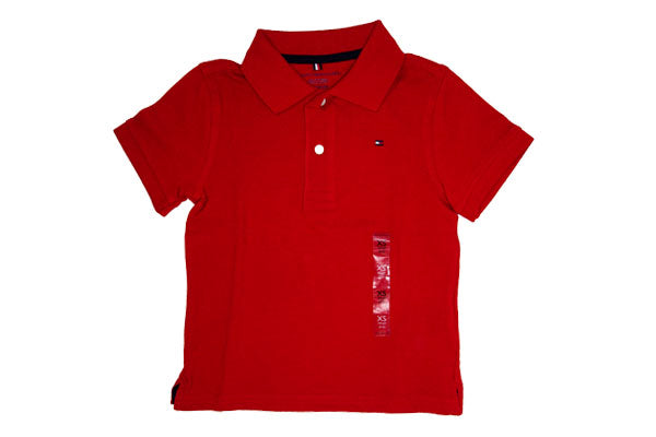 Tommy Hilfiger Flag Embroidered Polo Shirt Red