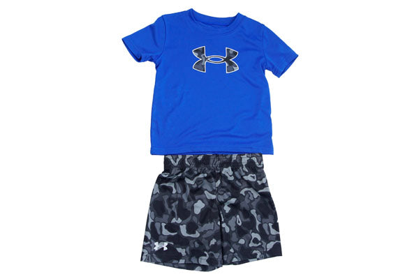 Under Armour Boys Short Sleeve Tee and Short Set, Lightweight and Breathable - Team Royal