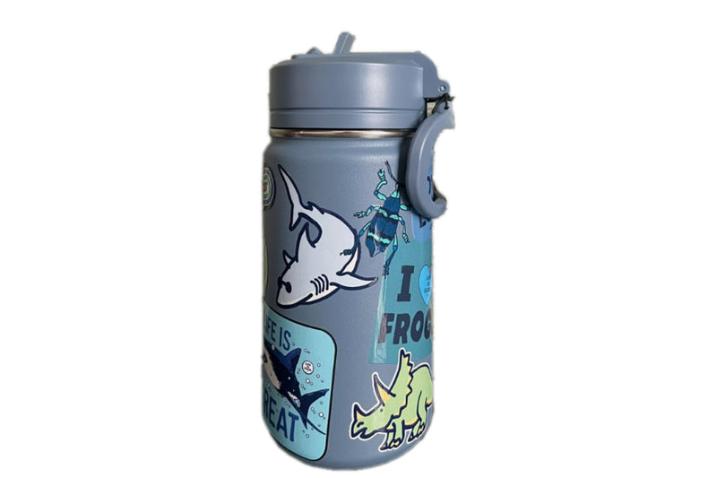 Life Is Good Storm Stainless Steel Kids Water Bottle with Straw - 14oz