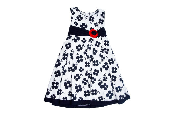 Pretty Original Floral Pattern Cotton Girls Dress