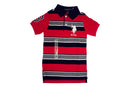 U.S. Polo Assn. Boys Multi Stripe Jersey Polo Shirt, Red