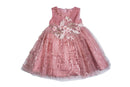 Pink Butterfly Girls Ball Gown Rose