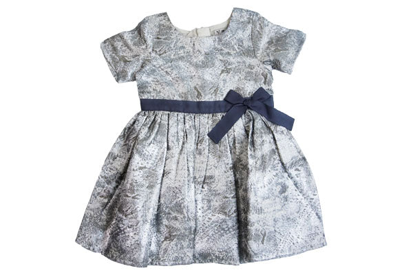 Next Kids Metallic Girls Dress Silver