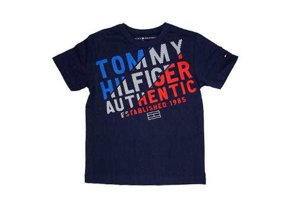 Tommy Hilfiger Brand Boys Navy Split T-Shirt