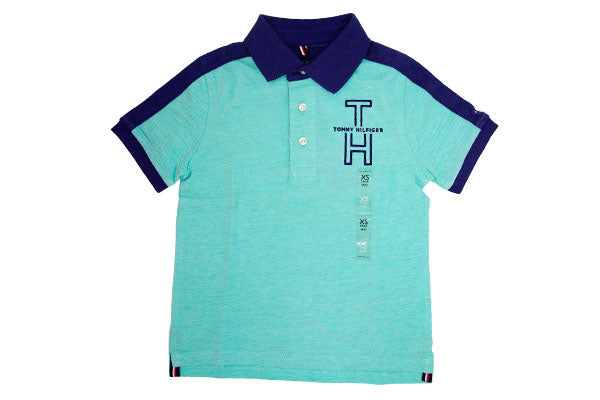 Tommy Hilfiger Boys Embroidered Teal Polo Shirt