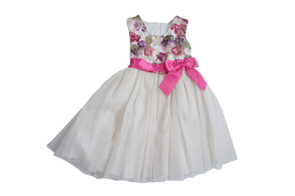 Bonnie Jean Floral Lace Girls Dress Pink