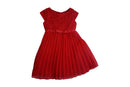 Youngland Lace Upper Pleated Dress Red