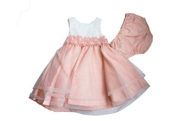 Rare Editions Color Block A-Line Toddler Dress Peach