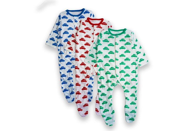 Mothercare Boys Car Cotton Sleepsuits - Pack