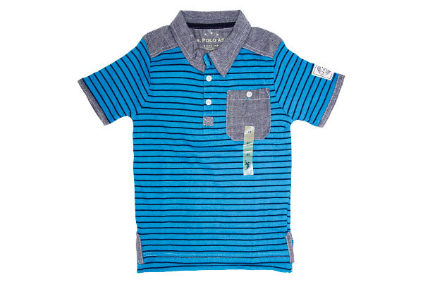 U.S. Polo Assn. Shocking Peacock Stripe Boys Polo Shirt