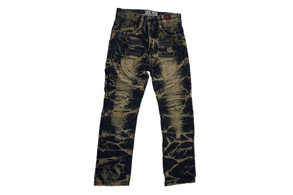 GS-115 Boys Acid Wash Kneel Pad Boys Denim Jeans