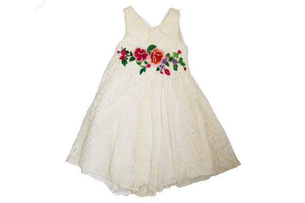 Monsson Kids Adelaida Lace Girls Dress Ivory