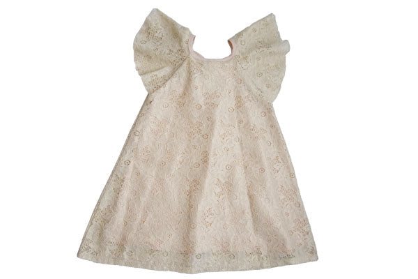 Isobella & Chloe Gold Lace Girls Dress