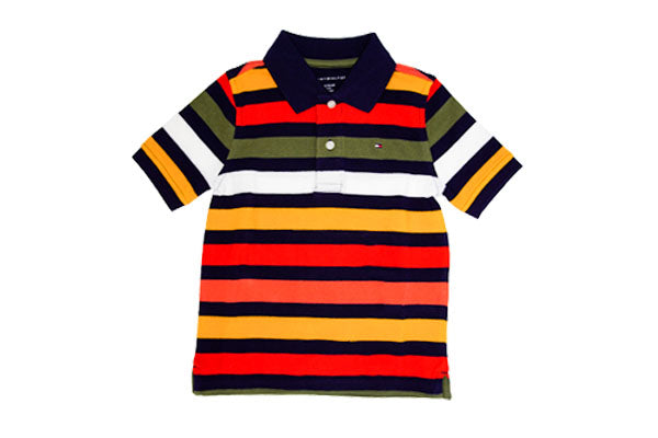 Tommy Hilfiger Boys Block Stripe Polo Shirt Multi