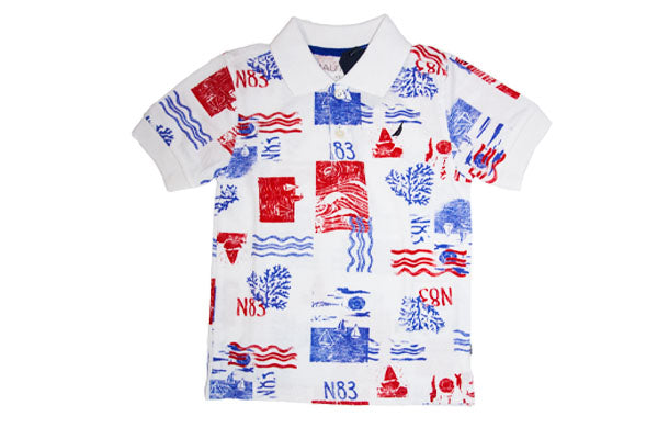 Nautica Kids Boys Nature Print Polo Shirt