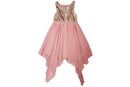 Monsoon Peach Sequin Girls Dress