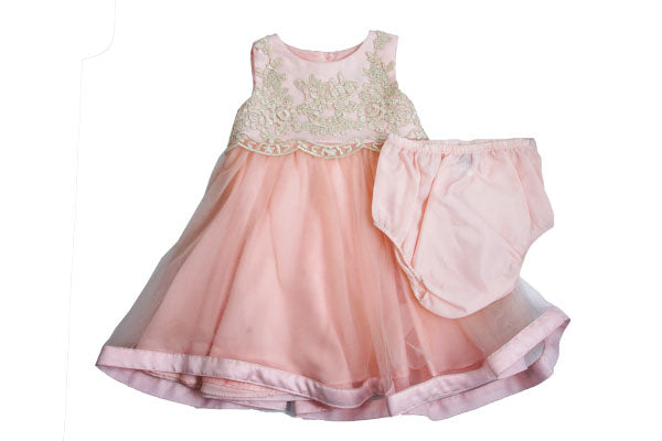 Rare Editions Toddler Lace Bodice Dress Gold