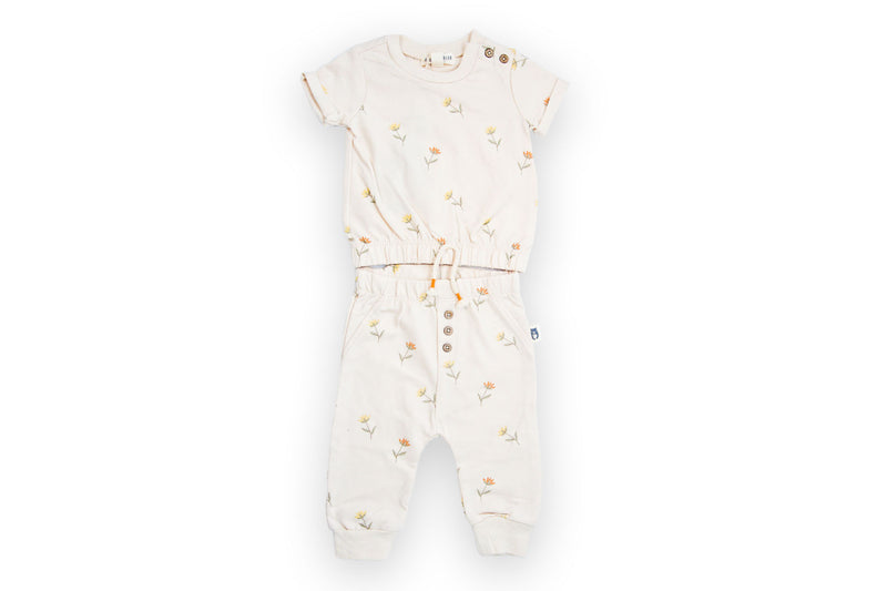 Rabbit and Bear Organic Flower Print Sweatshirt and Pant Set