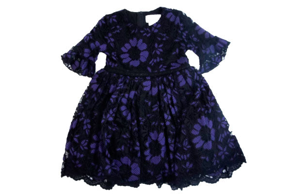 Little Angels Toddler Girls Lace Dress Purple