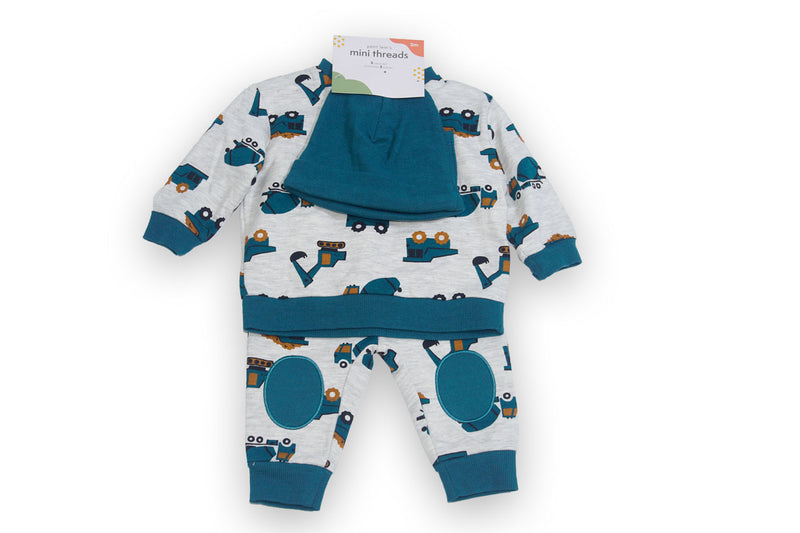 Petit Lem's Infant Boys 3-piece Jogger Set - Tea