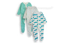 M&S Baby 3pack Pure Cotton Organic Sleepsuits - Green