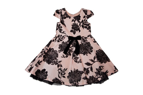 Bonnie Jean Flocked A-Line Girls Dress Pink