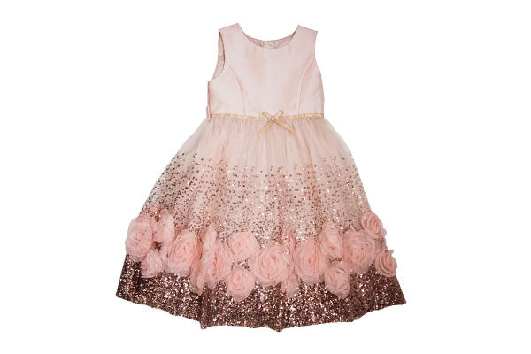 Monsoon Girls Shakira Sequin Dress, Pink