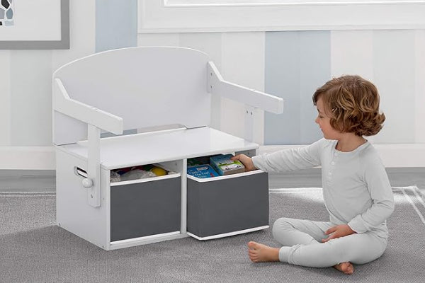 Delta Children My Size Activity Bench-Biance White -2+