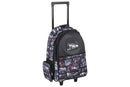 Smiggle Racing Cars Trolley Backpack with Light-up Wheels - Black